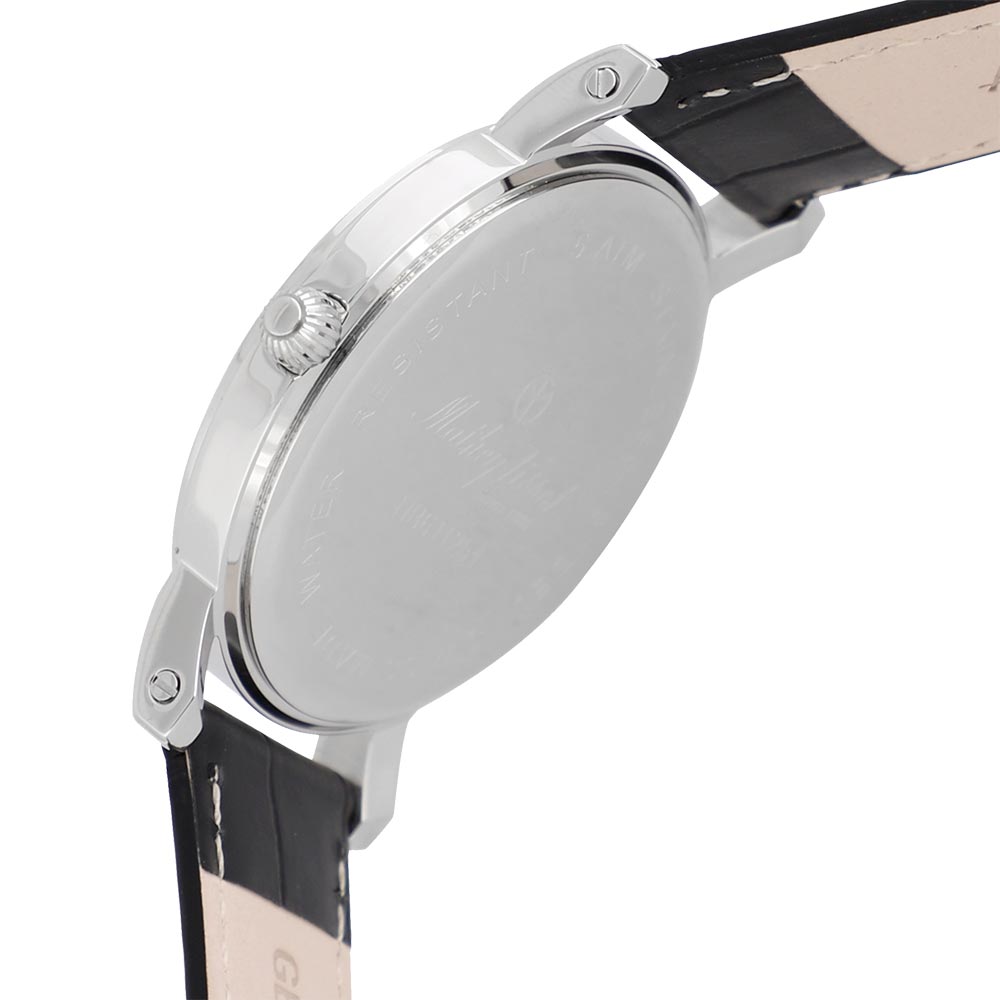 Mathey-Tissot City Leather Black Dial Swiss Made Men's Watch - HB611251AN