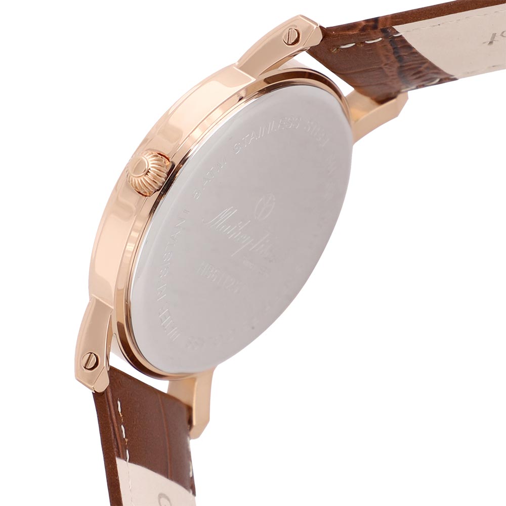 Mathey-Tissot City Leather White Dial Swiss Made Men's Watch - HB611251PG