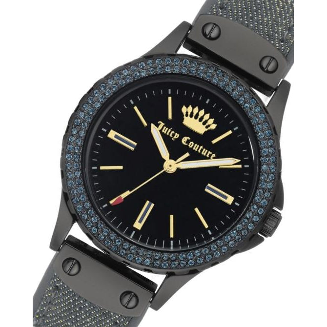 Juicy Couture Denim & Grey Silicone Band Ladies Watch - JC1009BKGY