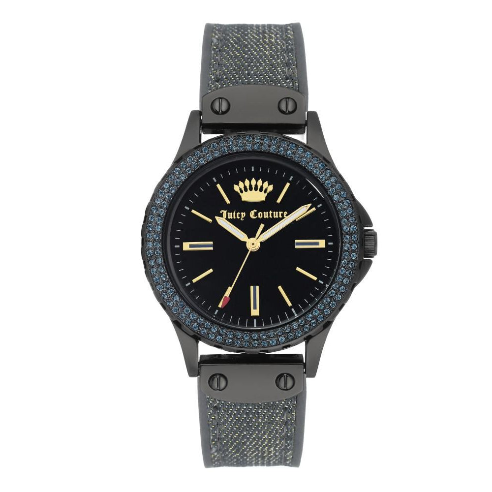 Juicy Couture Denim & Grey Silicone Band Ladies Watch - JC1009BKGY