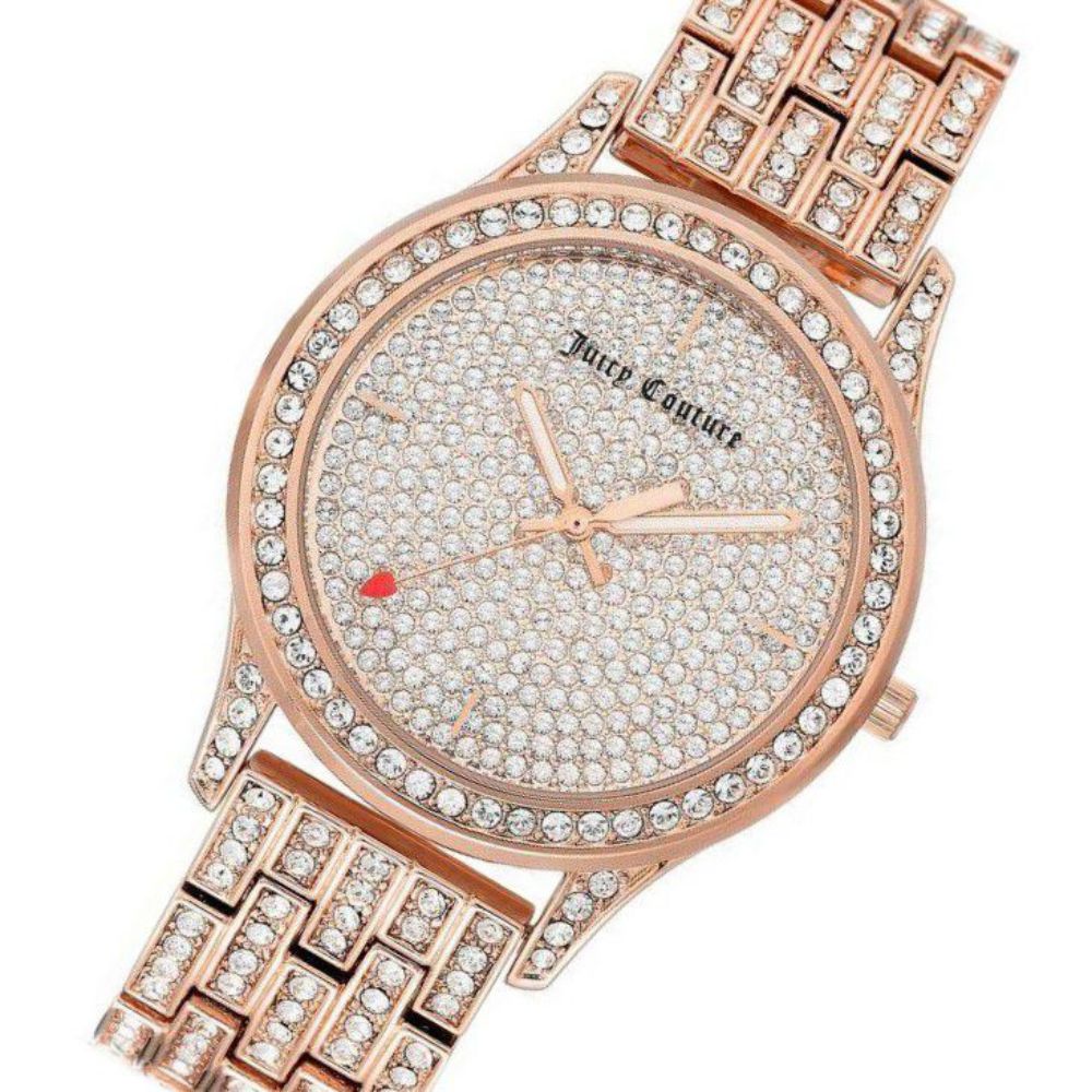 Juicy Couture Rose Gold Steel with Swarovski Crytals Ladies Watch - JC1044PVRG