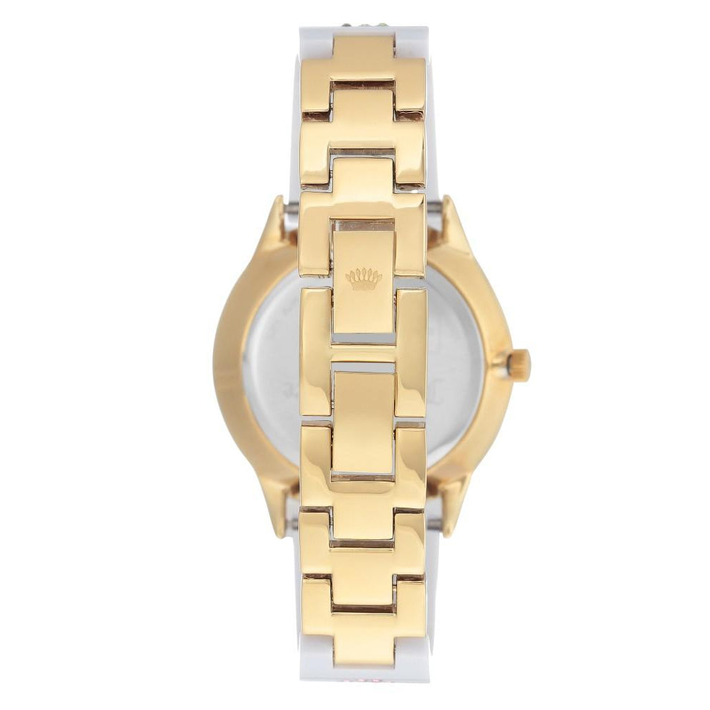 Juicy Couture White Band with Multi-colour Swarovski Crystals Women's Watch - JC1084GPWT