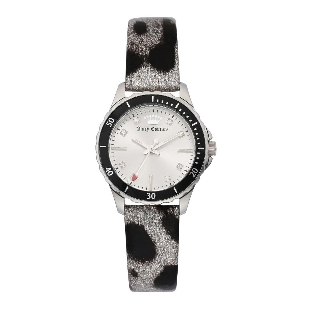 JUICY COUTURE watch, leather strap & crystal dial Juicy Couture Womens Silver Dial White Leather Strap Watch  main image 4