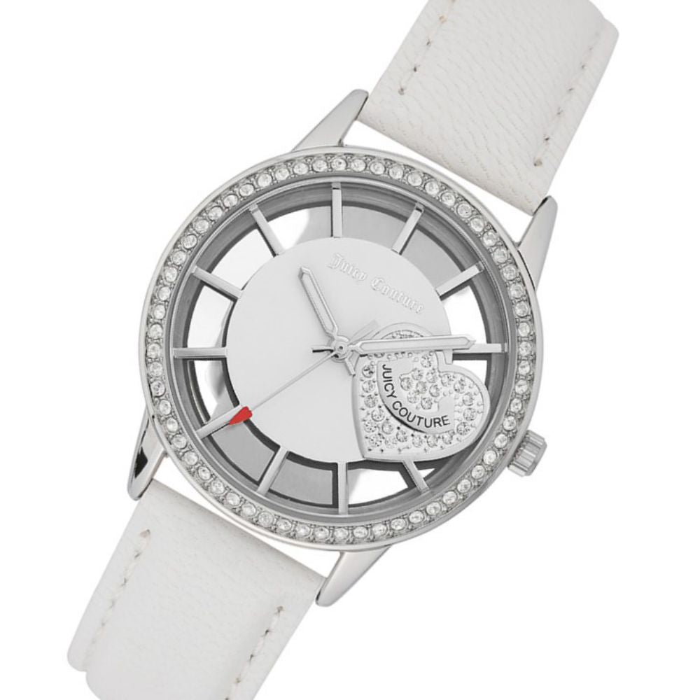 Juicy Couture White Leather with Swarovski Crystals Ladies Watch - JC1133WTWT