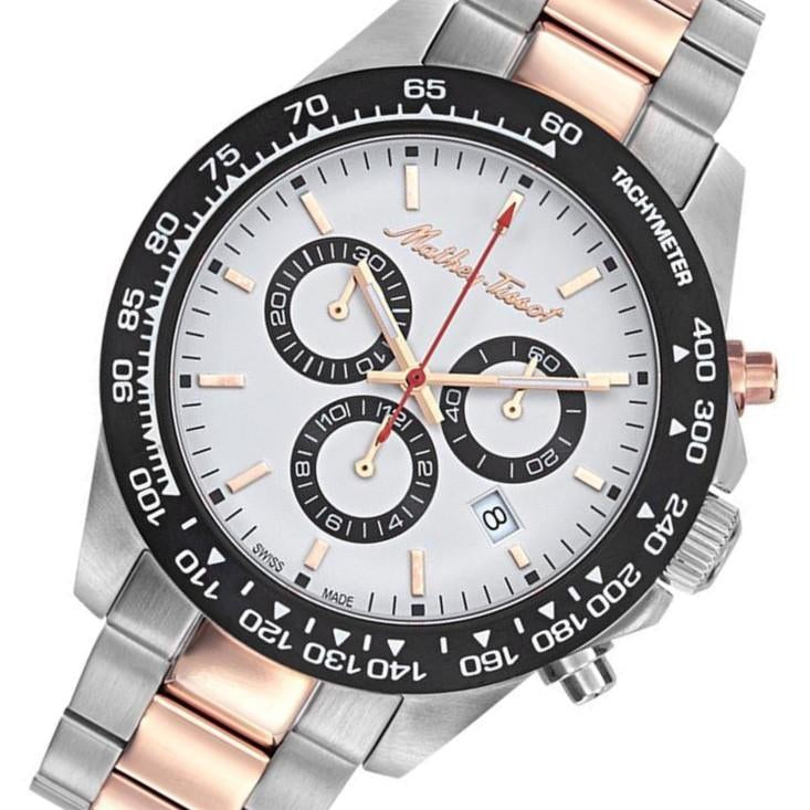 Mathey-Tissot Mathy Chrono Stainless Steel White Dial Swiss Made Men's Watch - H901CHRI