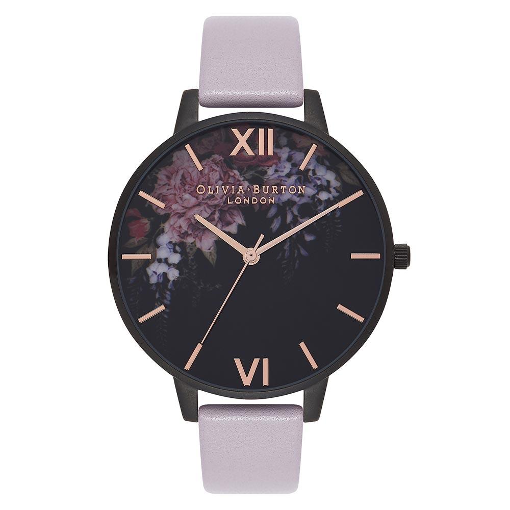 Olivia Burton After Dark Grey Lilac Leather Ladies Watch - OB16AD15