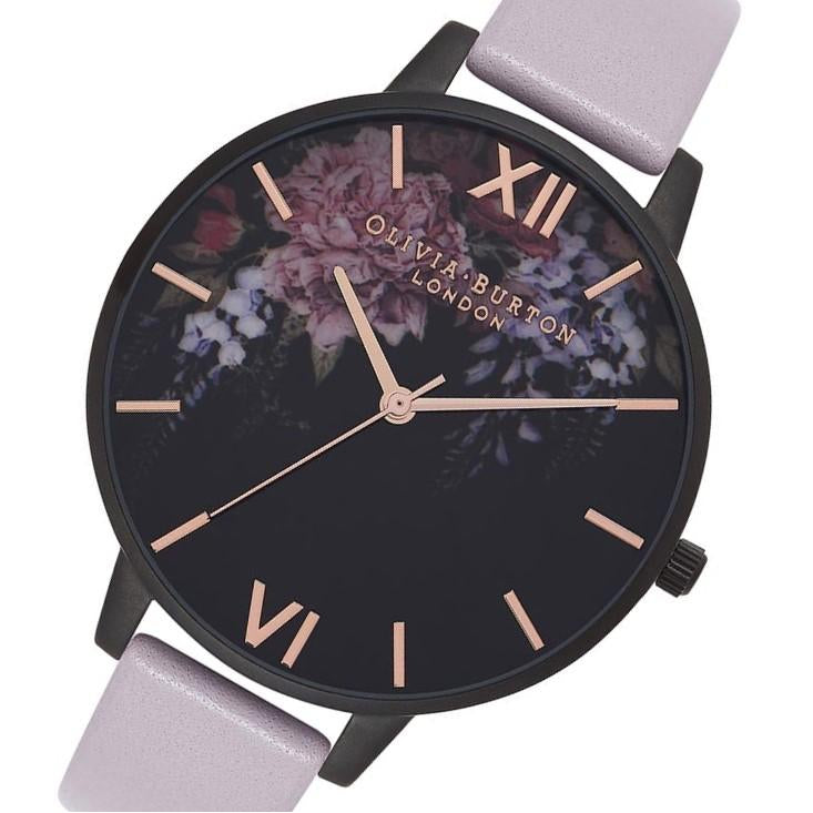 Olivia Burton After Dark Grey Lilac Leather Ladies Watch - OB16AD15