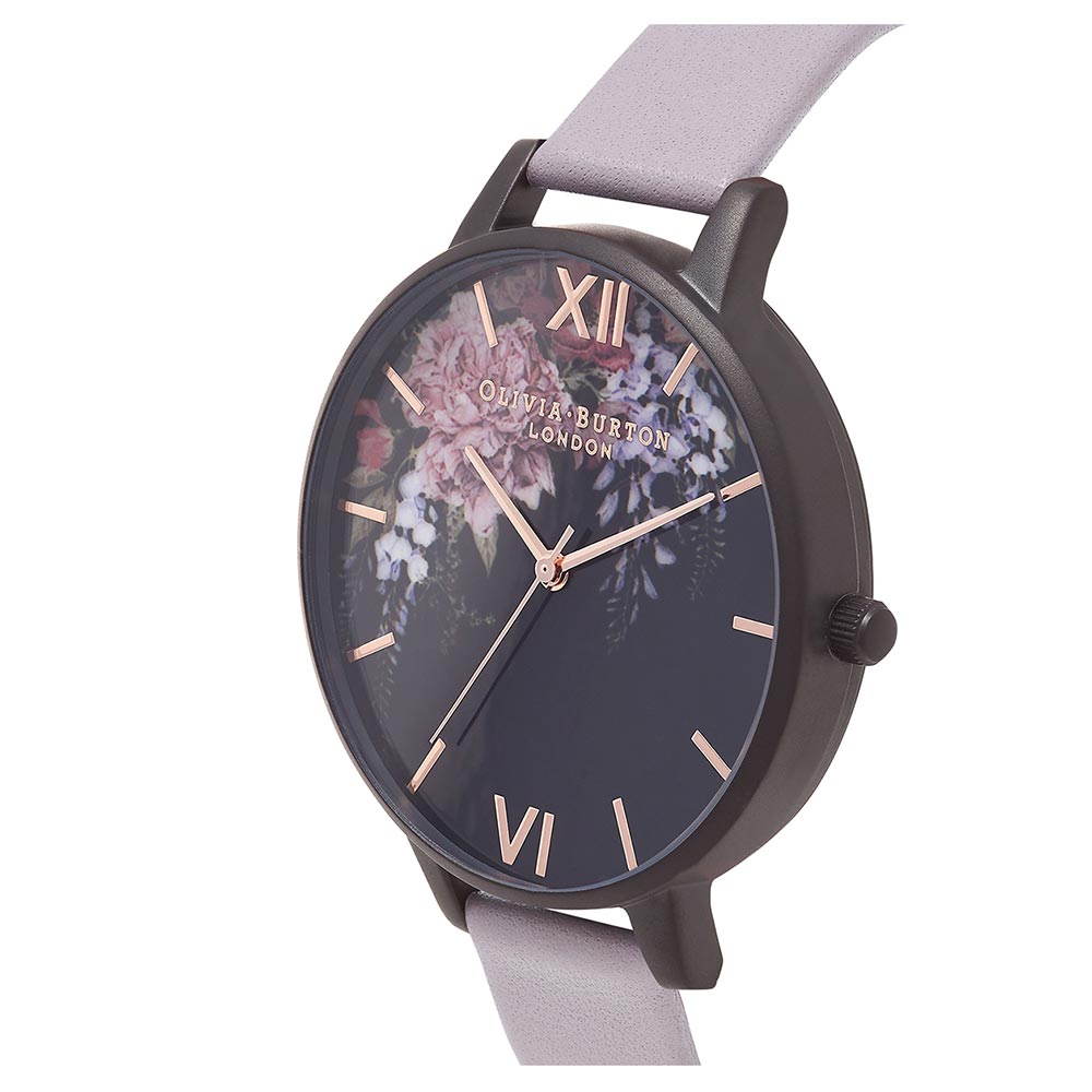 Olivia Burton After Dark Grey Lilac Leather Ladies Watch - OB16AD15