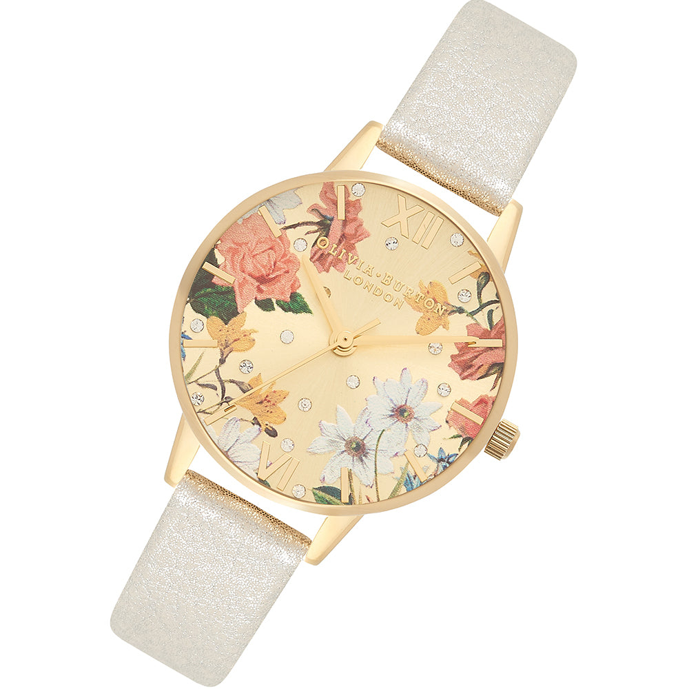 Olivia Burton Sparkle Floral Shimmer Pearl & Gold Women's Watch - OB16BF35