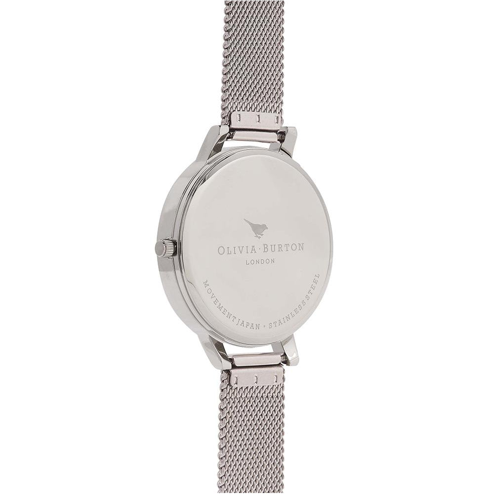 Olivia Burton Marble Floral Rose Gold & Silver Mesh Ladies Watch - OB16CS10