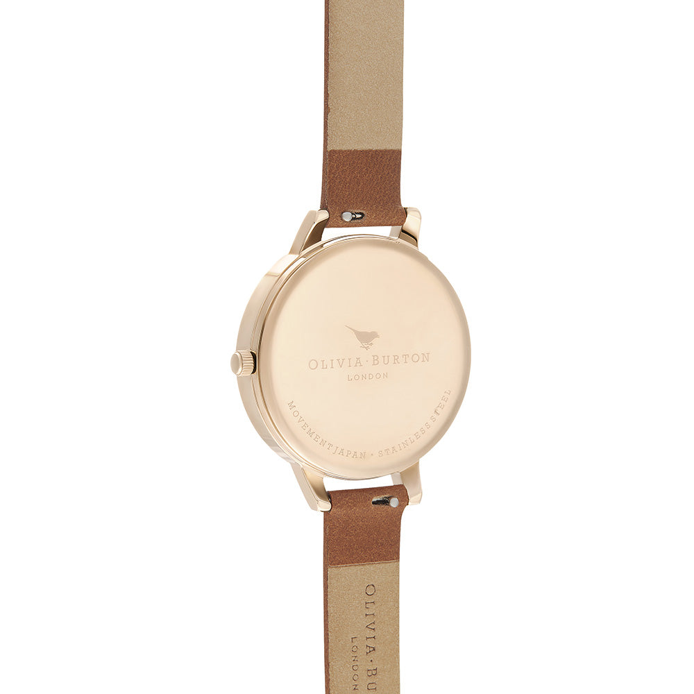 Olivia Burton Marble Florals Honey Tan Leather Women's Watch - OB16CS30