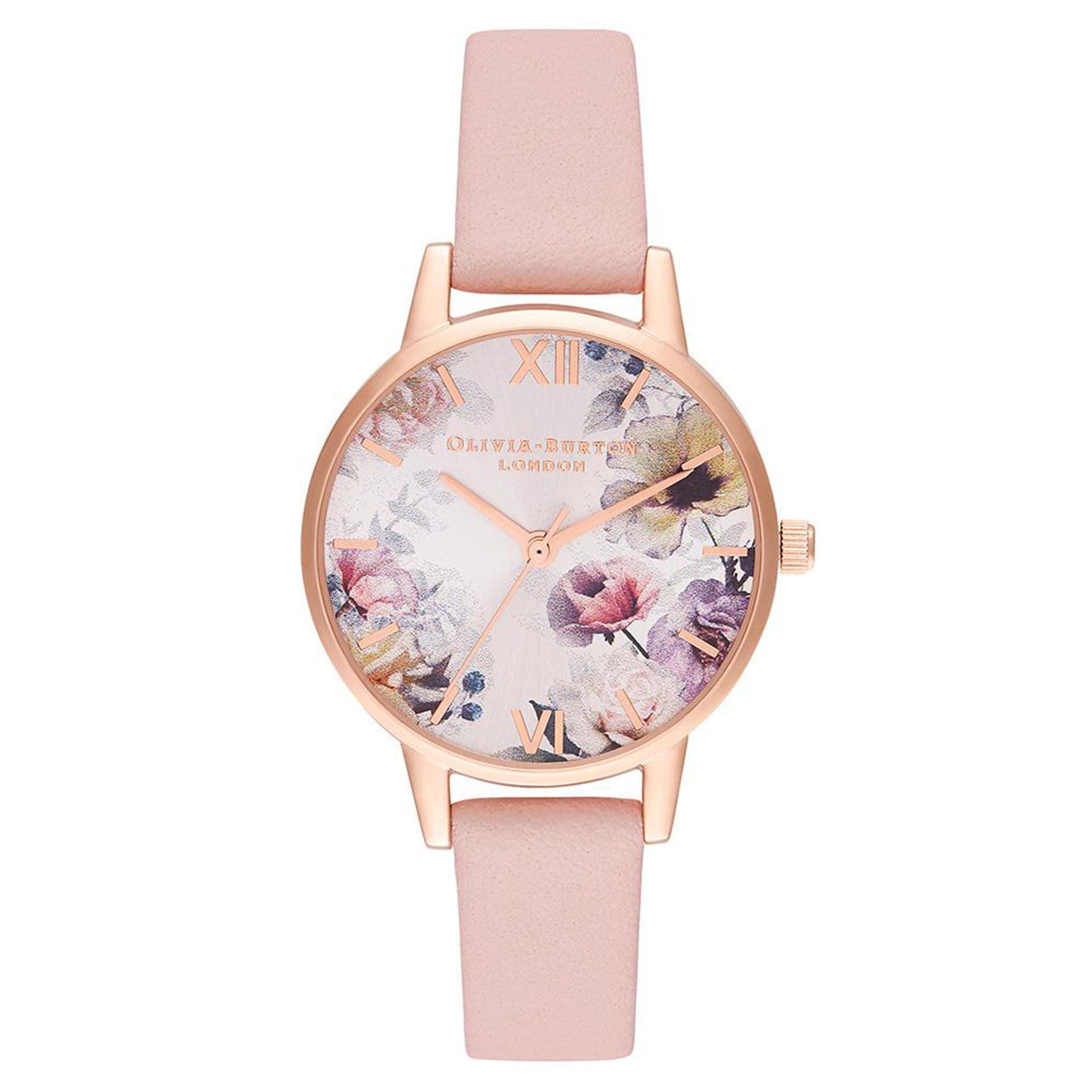 Olivia Burton Sunlight Florals Dusty Pink Leather Women's Watch - OB16EG115