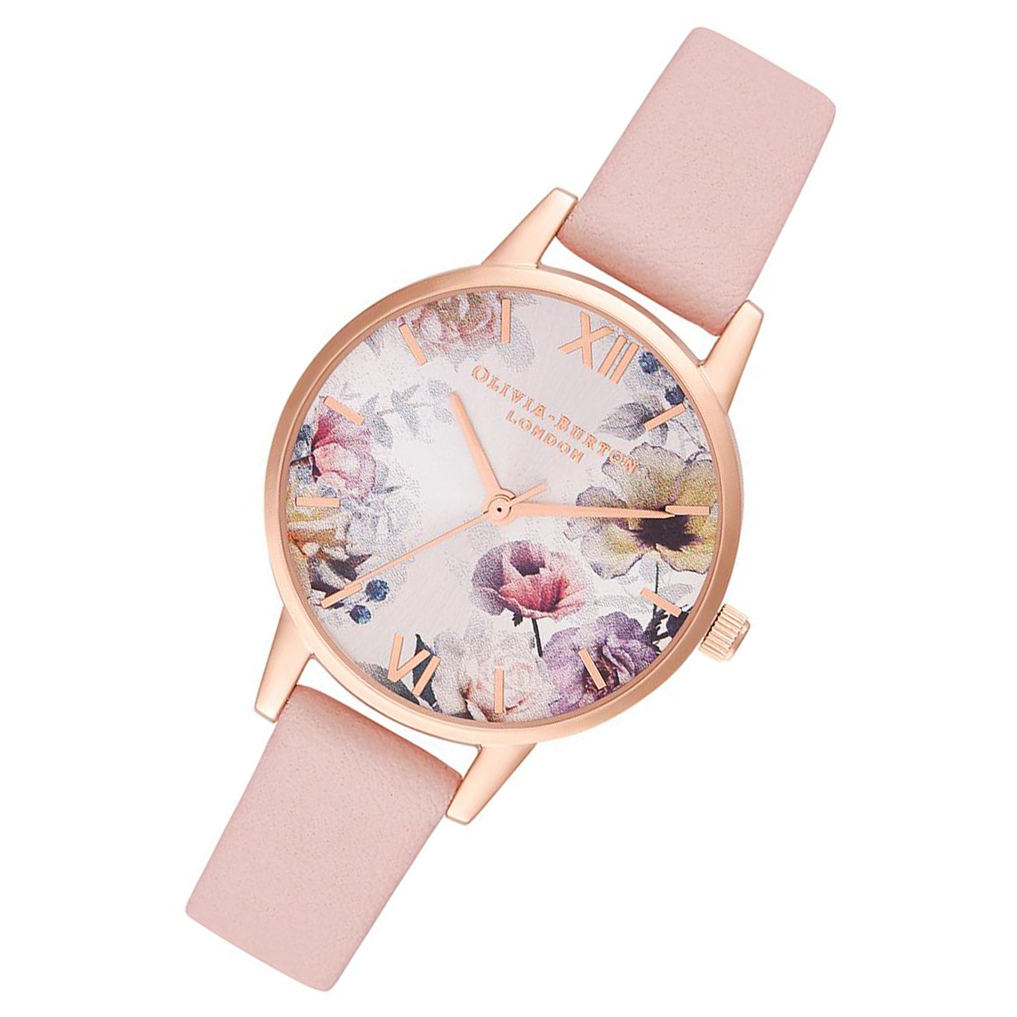 Olivia Burton Sunlight Florals Dusty Pink Leather Women's Watch - OB16EG115