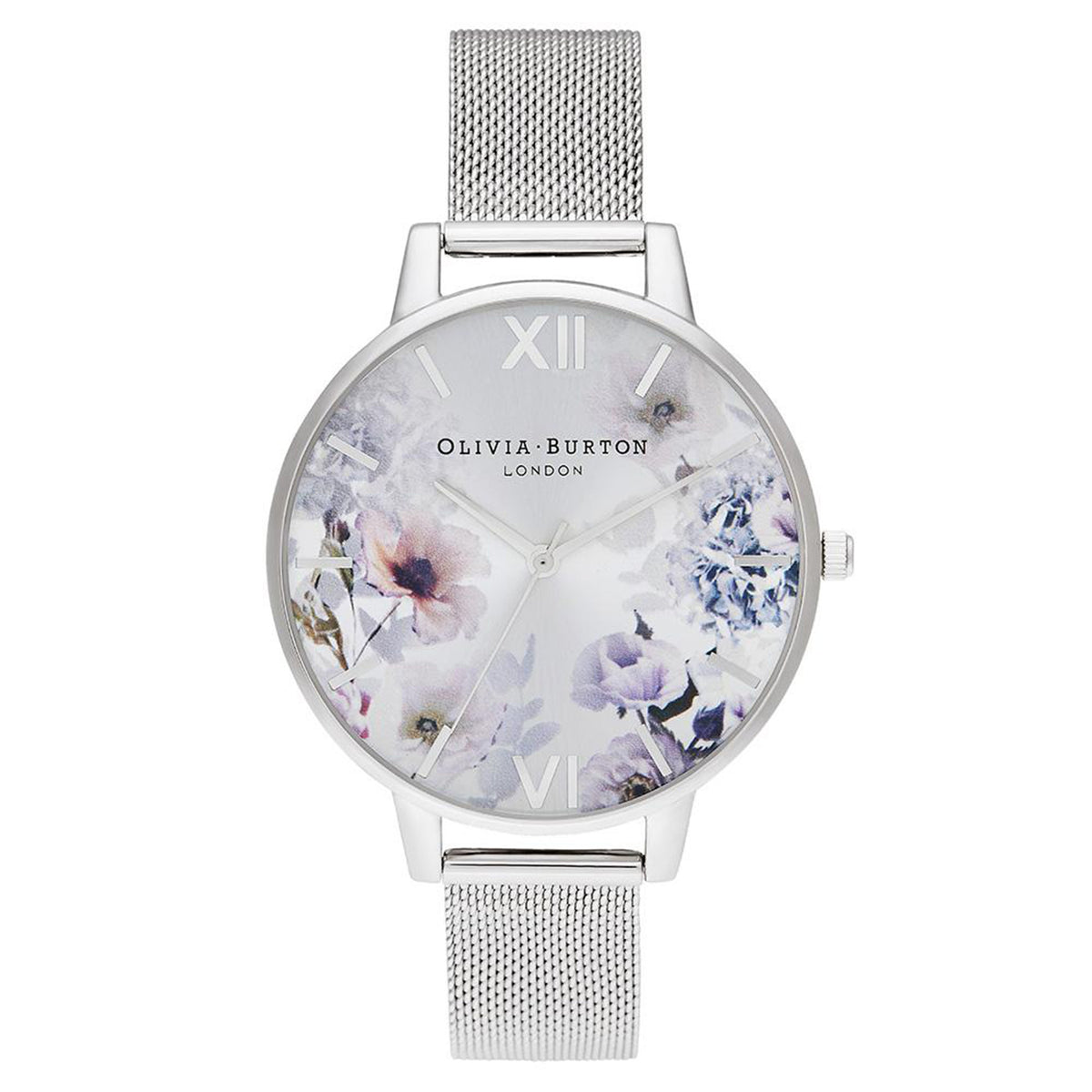 Olivia Burton Sunlight Florals Silver Mesh Ladies Watch - OB16EG117