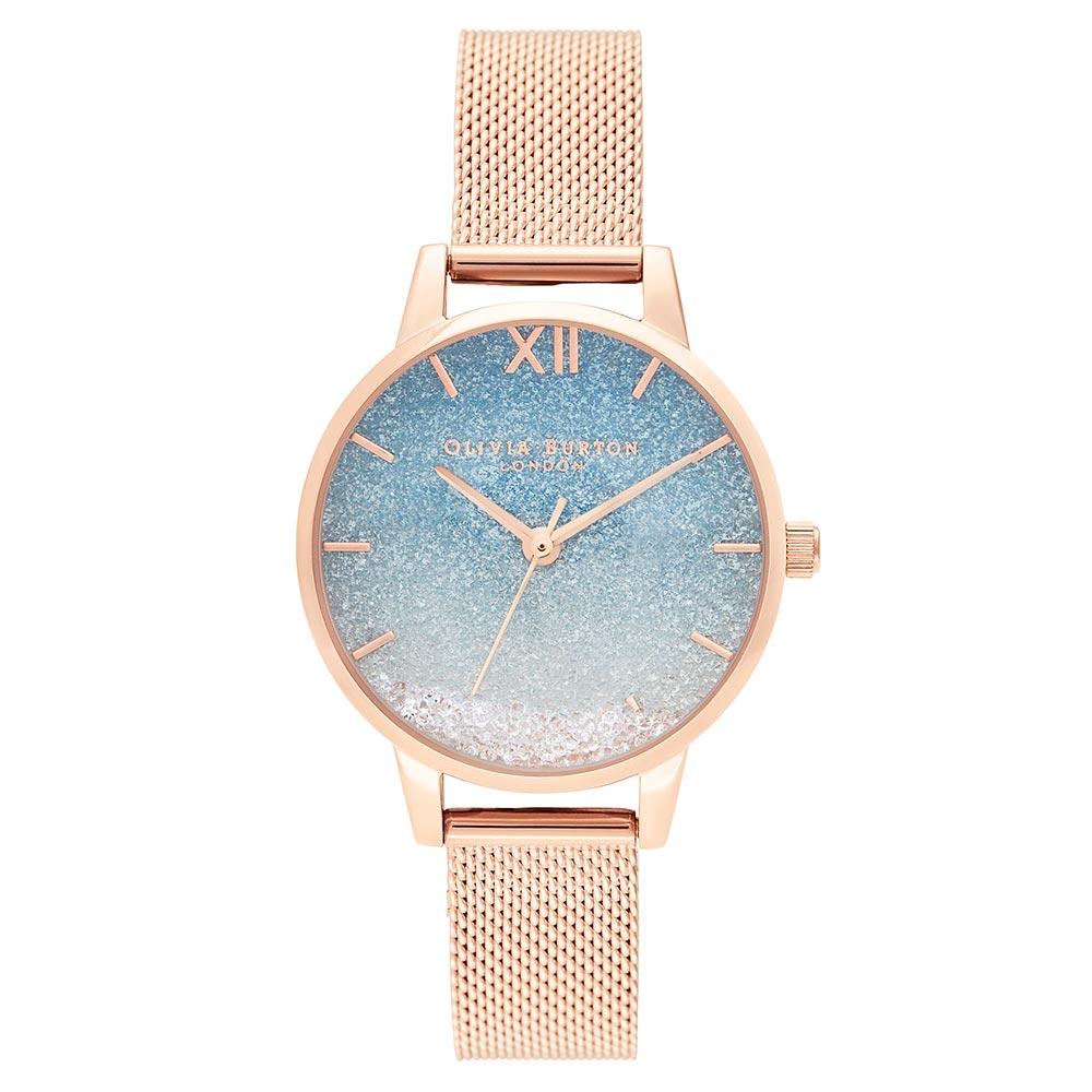 Olivia Burton Wishing Wave Midi Dial Rose Gold Mesh Women's Watch - OB16EX204