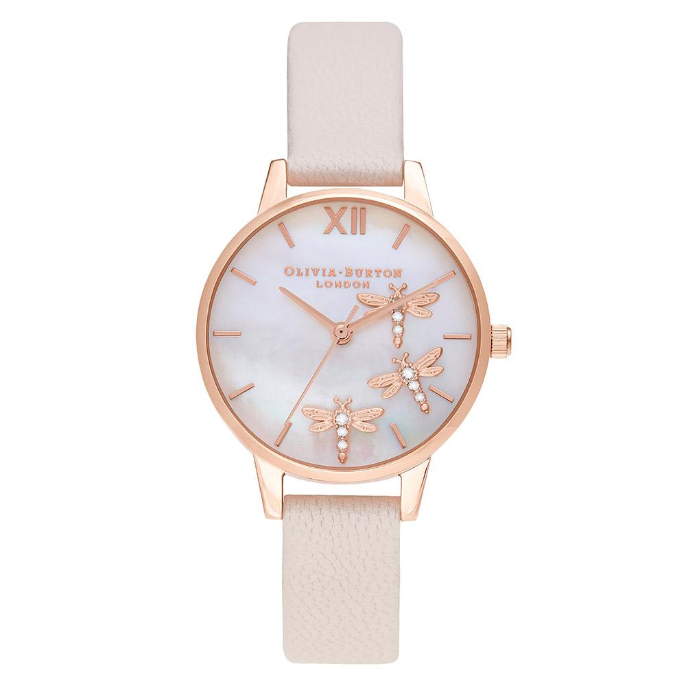 Olivia Burton Dancing Dragonfly Blush Faux MOP Dial Pearl Pink