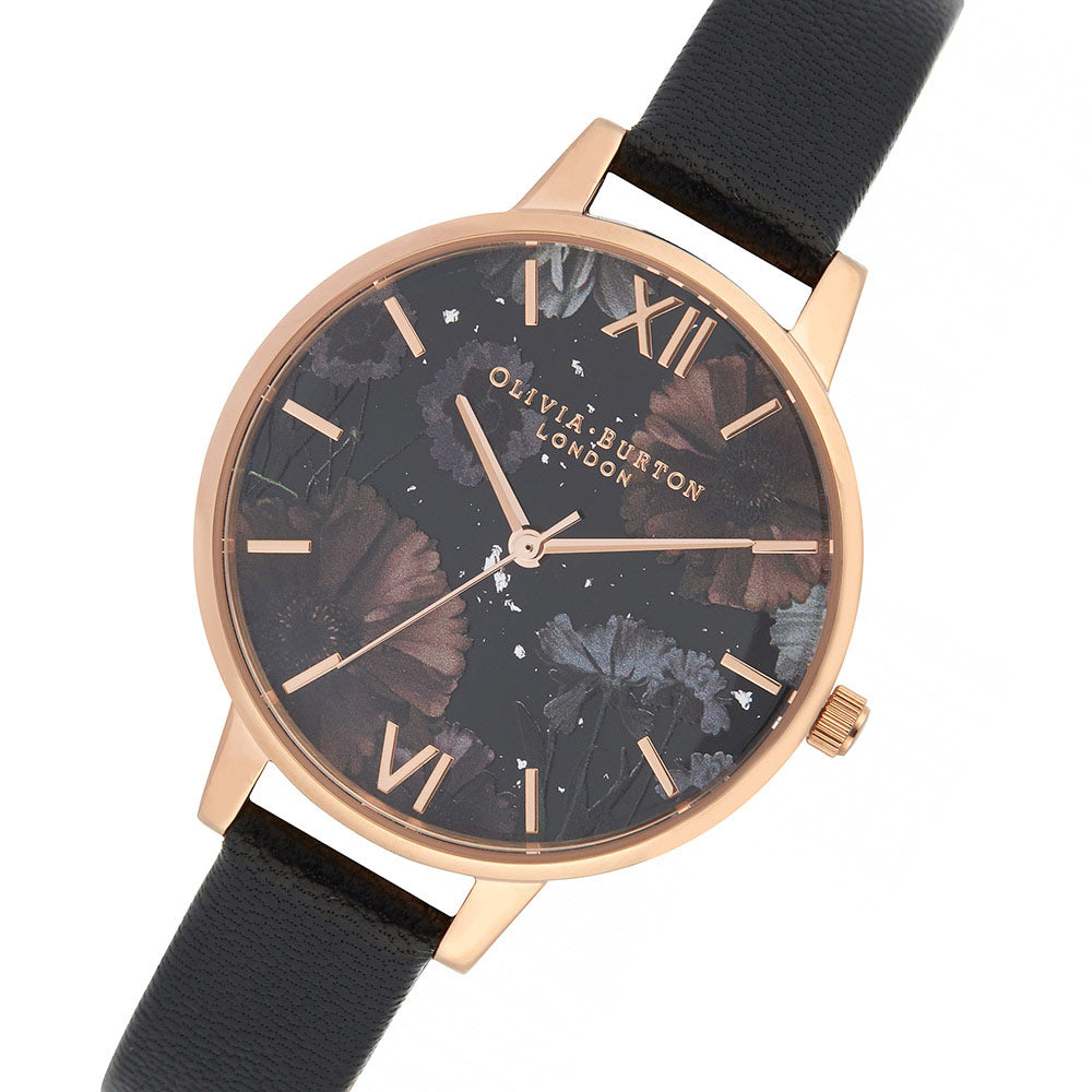 Olivia Burton Celestial Black Leather Ladies Watch - OB16GD22