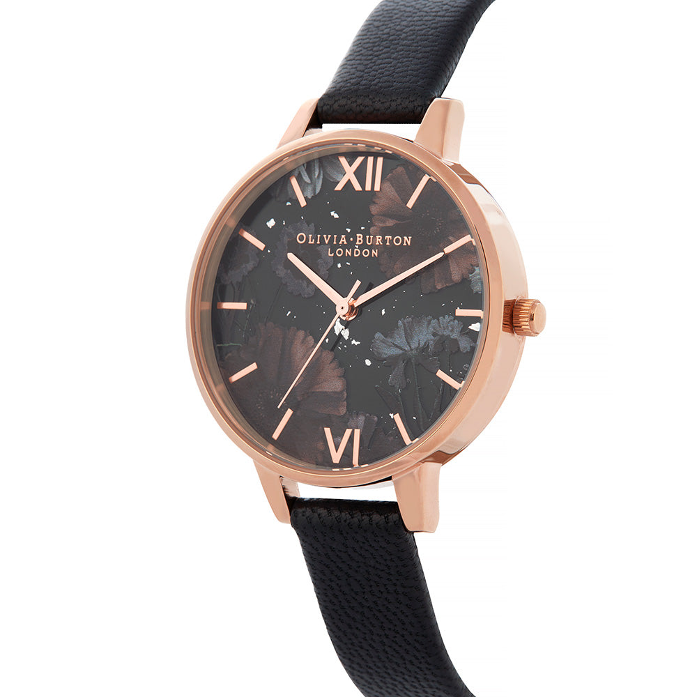 Olivia Burton Celestial Black Leather Ladies Watch - OB16GD22