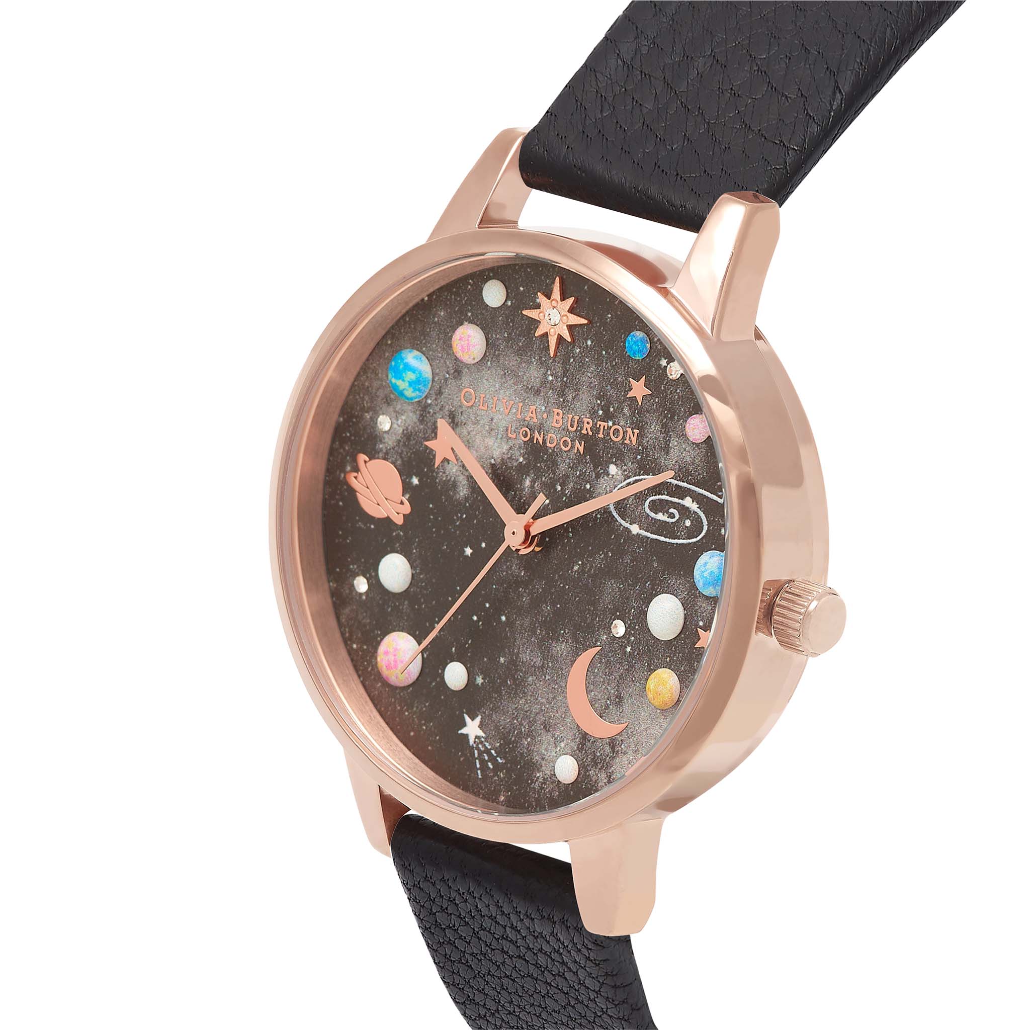 Olivia Burton Celestial Demi Dial Black & Rose Gold Women's Watch - OB16GD83