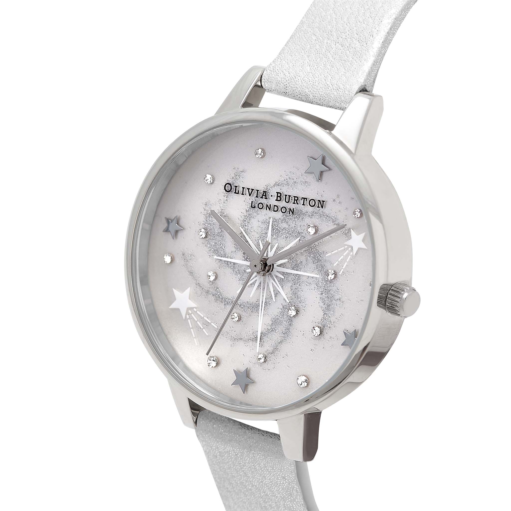 Olivia Burton Celestial Demi Dial Silver Shimmer Pearl Women's Watch - OB16GD84