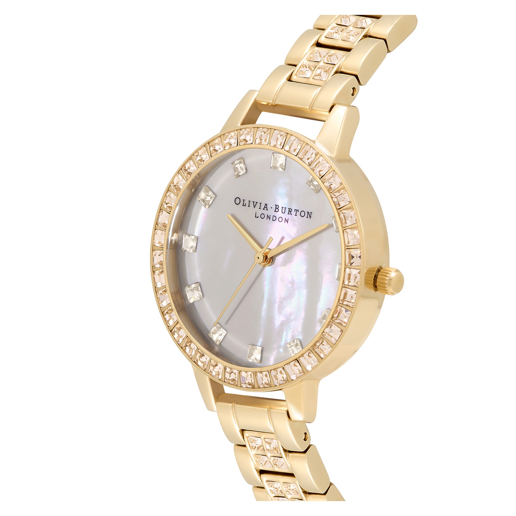 Olivia Burton Treasure Gold Steel Nude Mother Of Pearl & Stone Dial Women's Watch - OB16MOP33