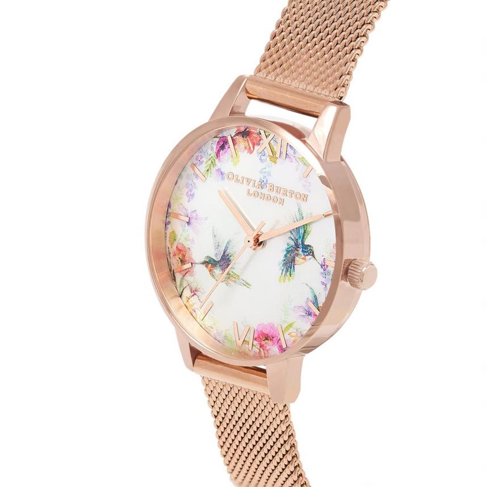 Olivia Burton Painterly Prints Pink & Rose Gold Ladies Watch - OB16PP49