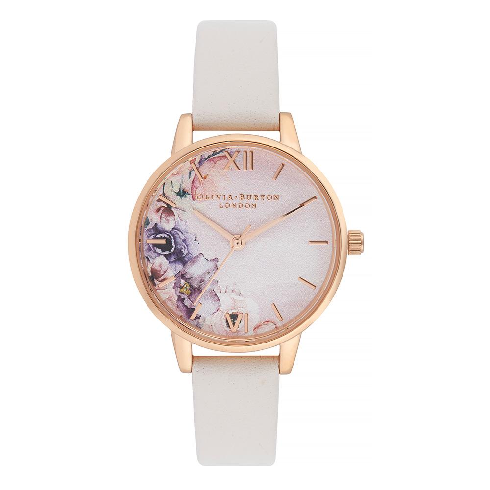 Olivia Burton Watercolour Florals Blush Leather Ladies Watch - OB16PP54