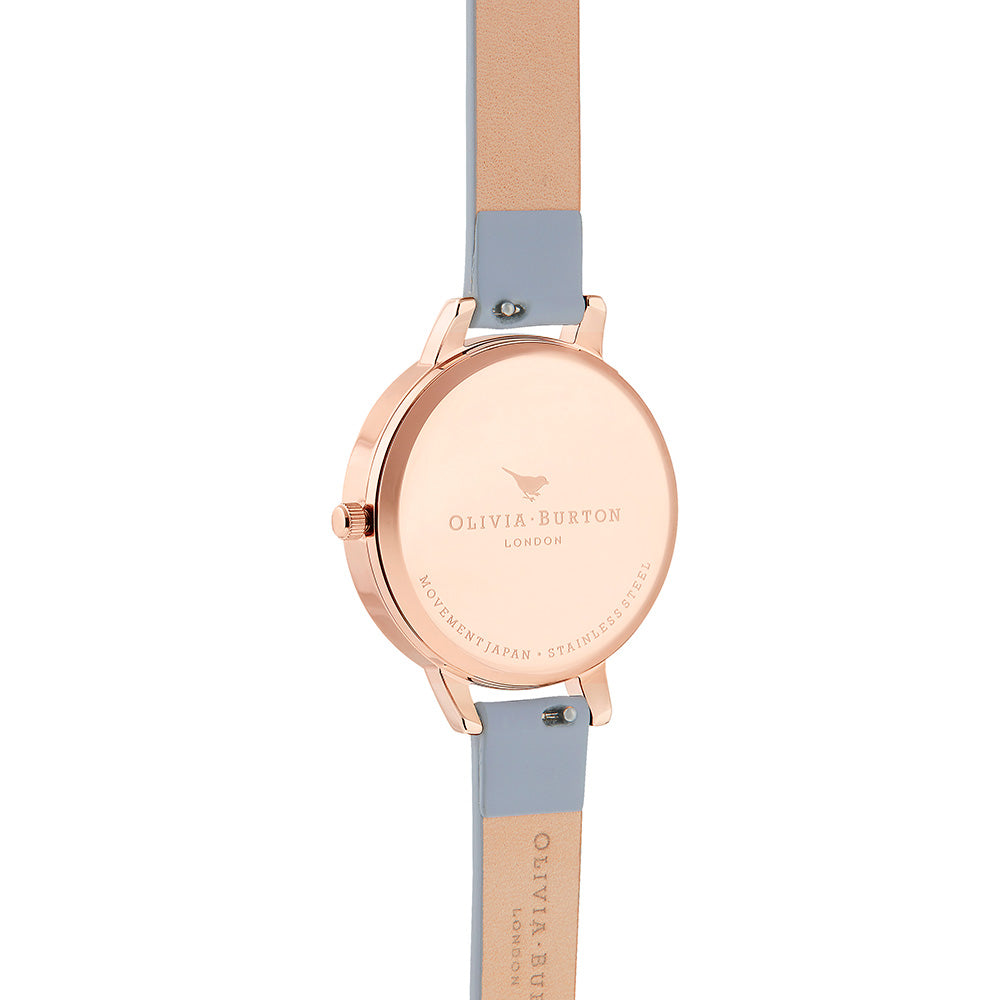 Olivia Burton Rainbow Bee Chalk Blue Leather Ladies Watch - OB16RB12