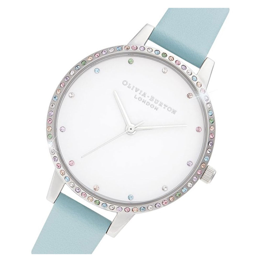 Olivia Burton Rainbow Bezel, Turquoise & Silver Ladies Watch - OB16RB19
