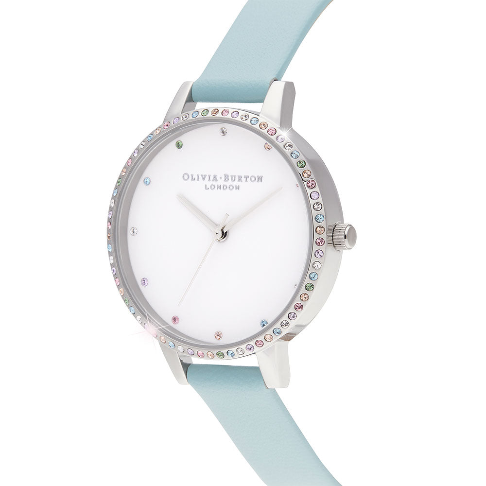 Olivia Burton Rainbow Bezel, Turquoise & Silver Ladies Watch - OB16RB19
