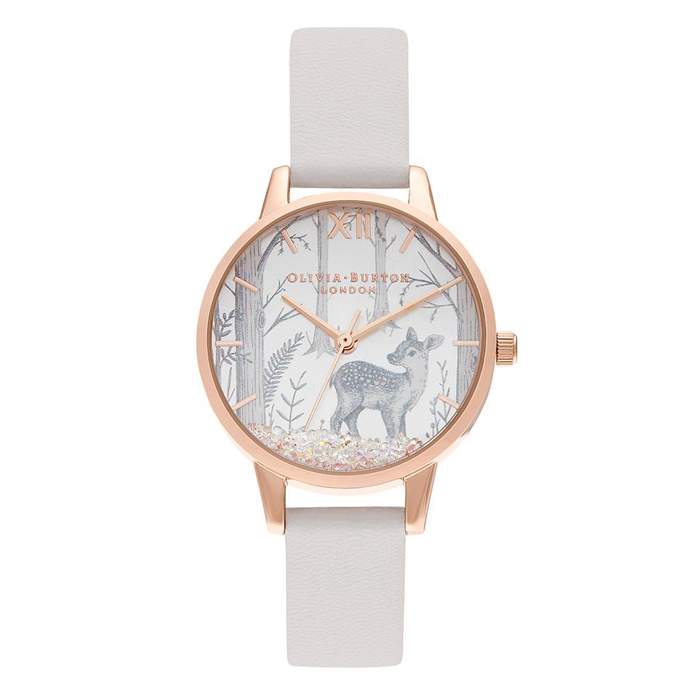 Olivia Burton Snow Globe Blush Leather Ladies Watch OB16SG11