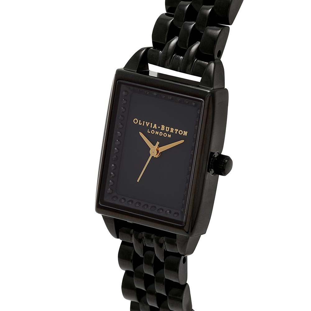 Olivia Burton Classic Sparkle Tank Gloss Black Bracelet Women's Watch - OB16SS35