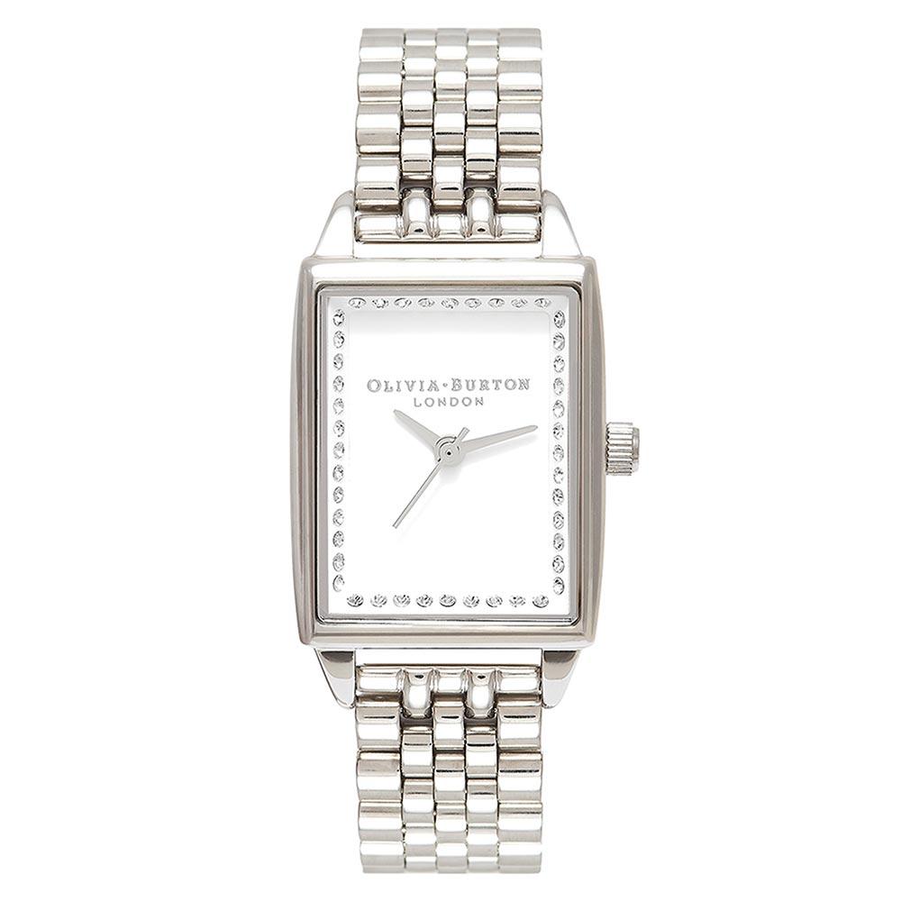 Olivia Burton Classic Sparkle Tank Silver Bracelet Women's Watch - OB16SS38