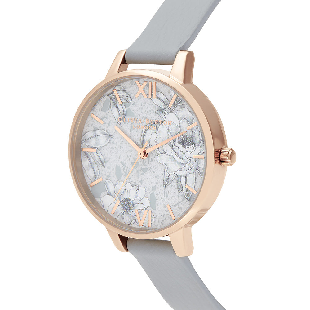 Olivia Burton Terrazzo Florals Eco Light Grey Vegan Band Women's Watch - OB16TZ01