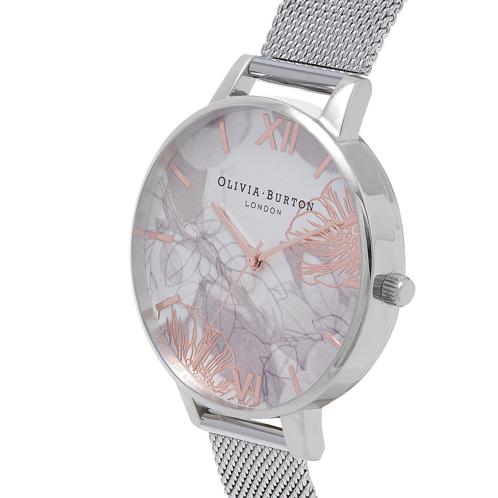 Olivia Burton Abstract Florals Mesh Ladies Watch - OB16VM20