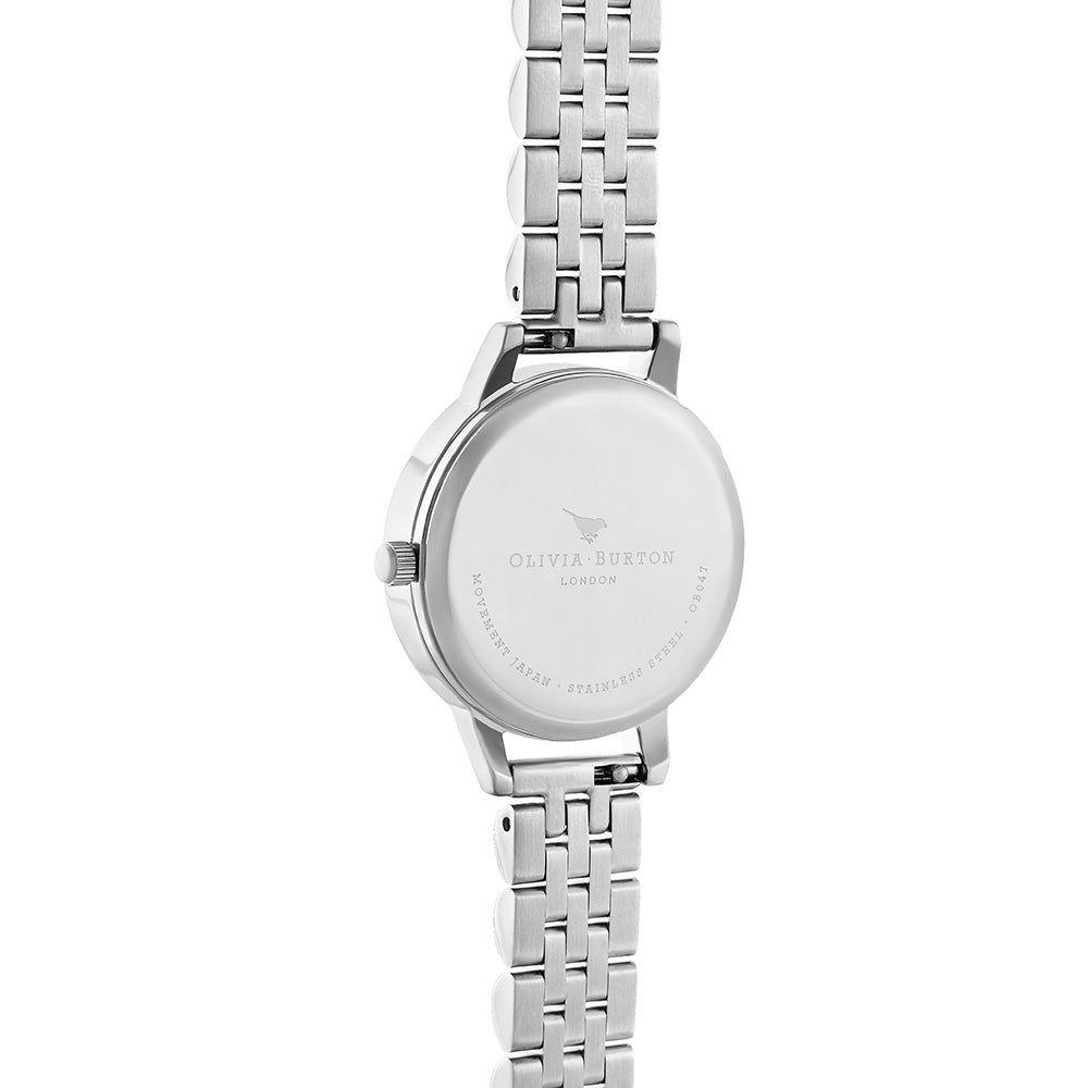 Olivia Burton Abstract Florals Silver Steel Women's Watch - OB16VM38