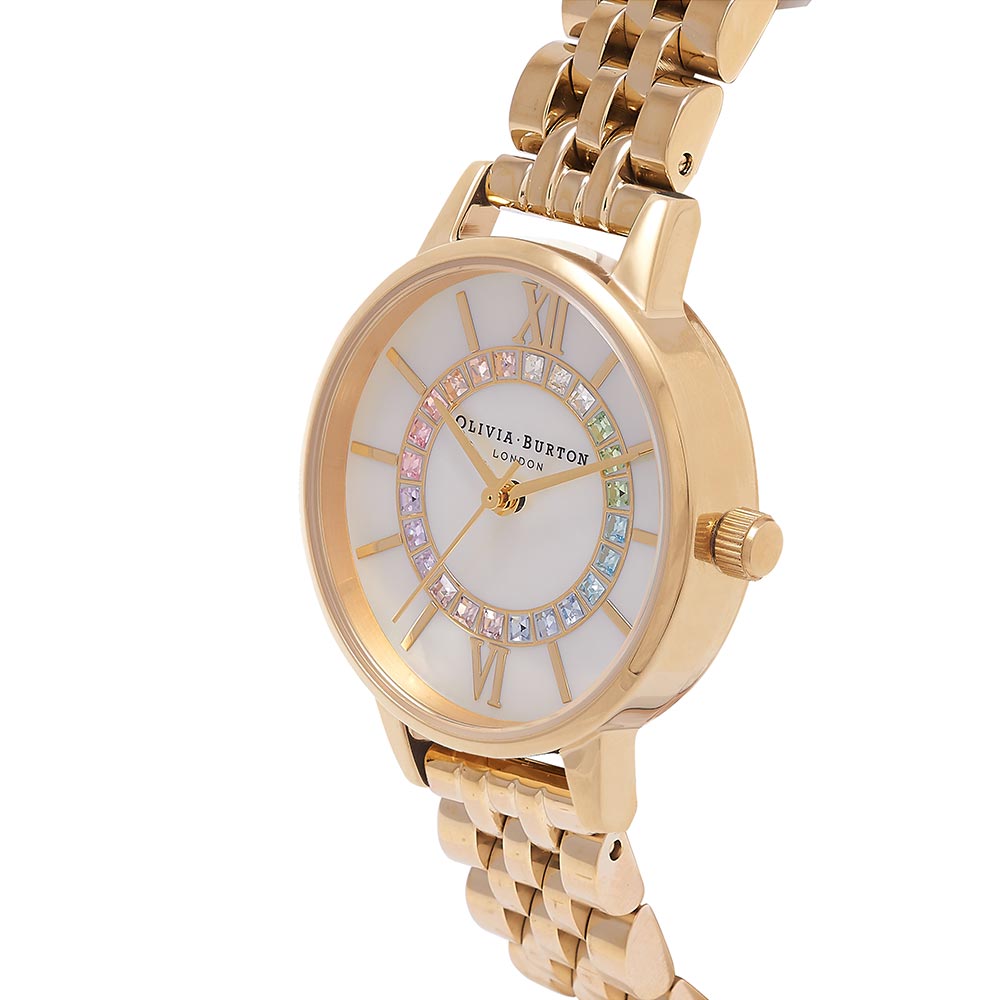 Olivia Burton Rainbow Sparkle Wonderland Gold Bracelet Women's Watch - OB16WD97