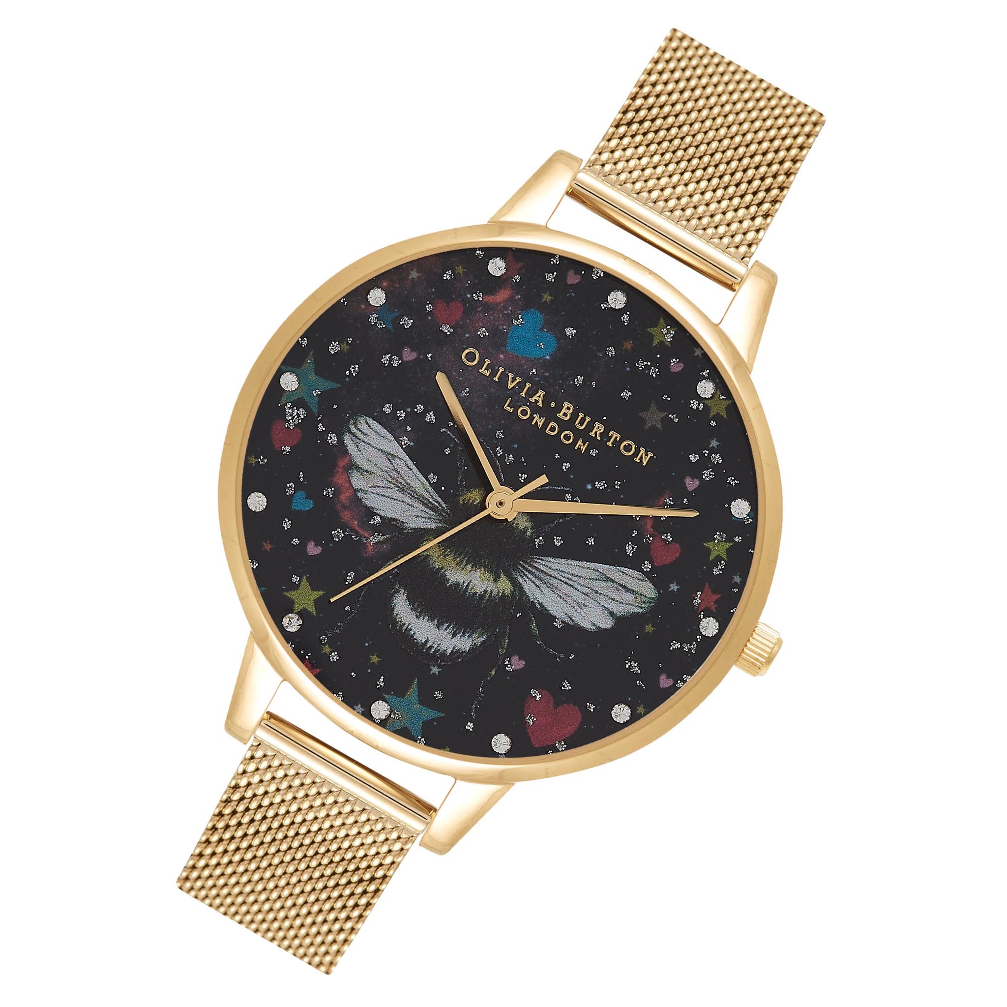 Olivia Burton Bee Demi Dial Gold Mesh Women's Watch - OB16WG85