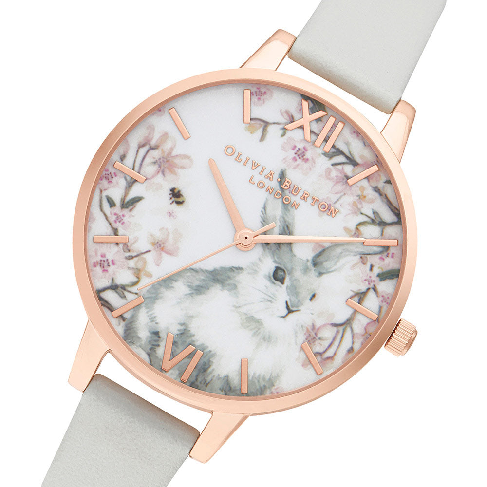 Olivia Burton Bunny Demi Vegan Grey & Rose Gold Ladies Watch - OB16WL72