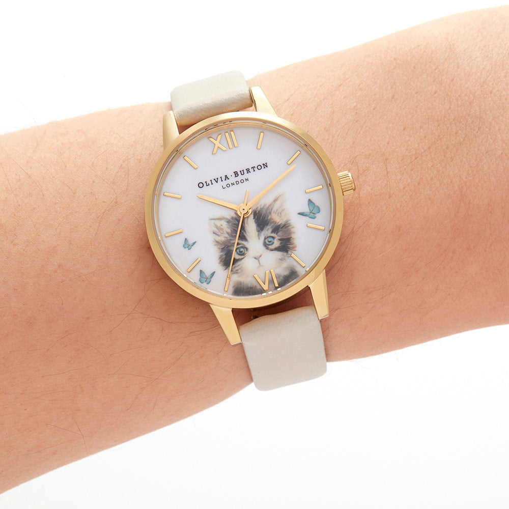 Olivia Burton Cat Midi Vegan & Gold Ladies Watch - OB16WL75