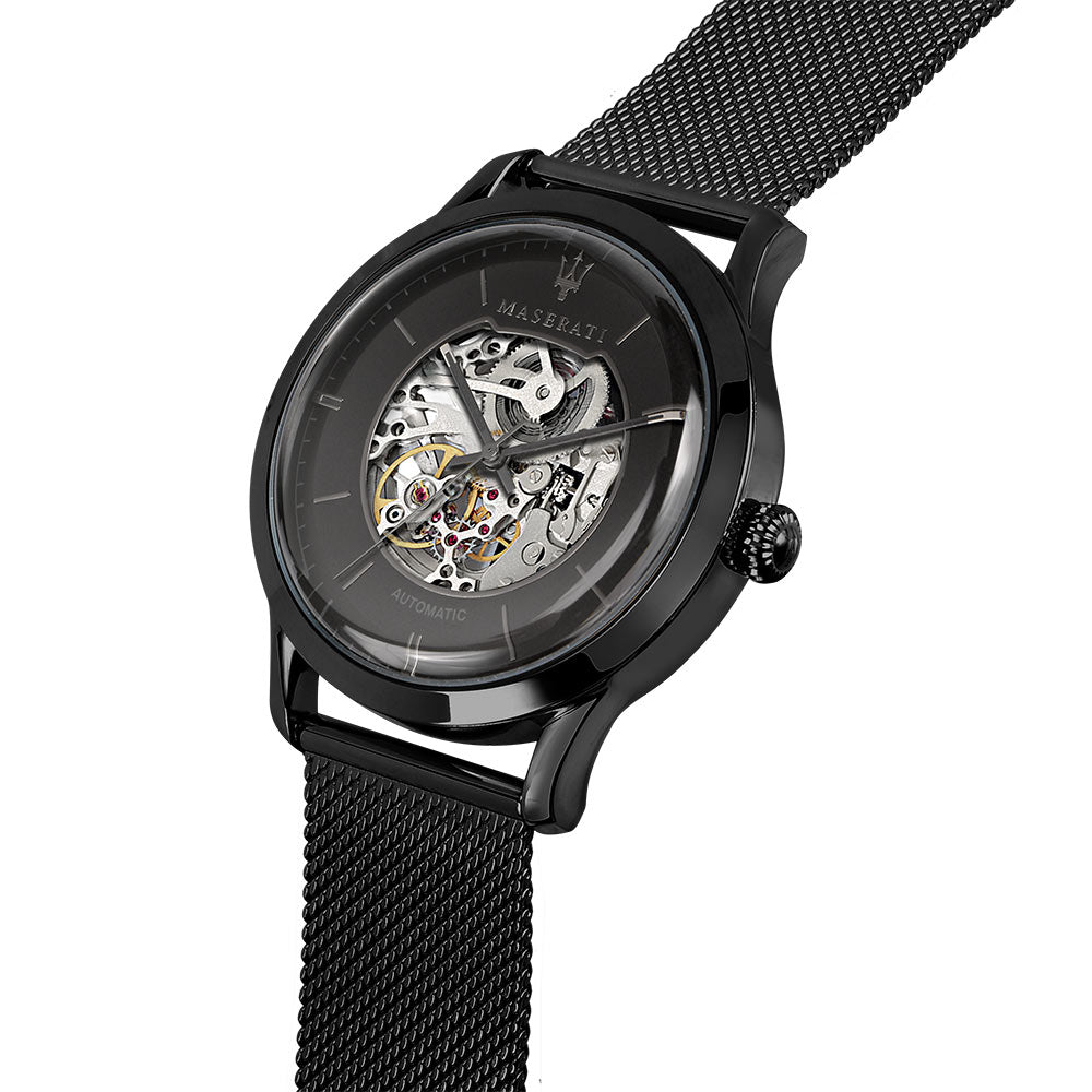 Maserati Ricordo 42mm Automatic Skeleton Black Mesh Men's Watch - R8823133002