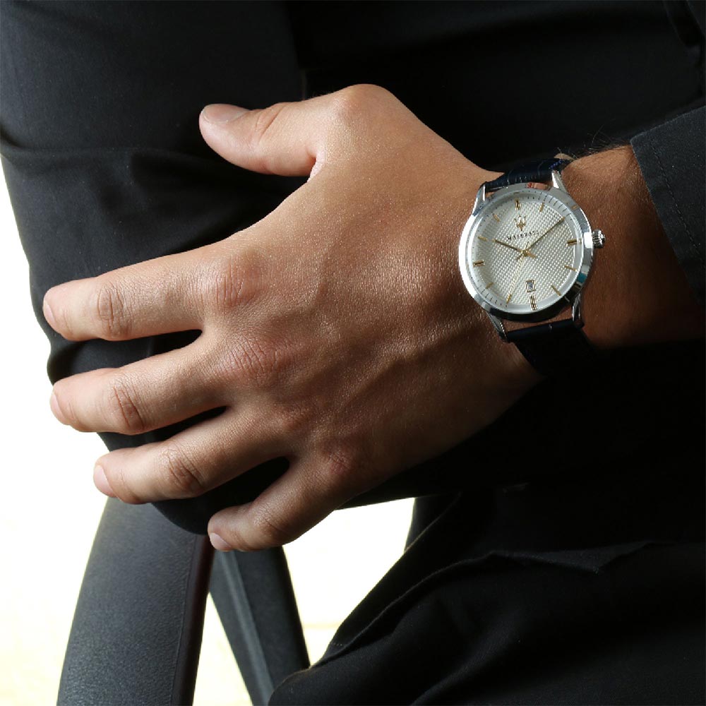 Maserati Ricordo Blue Leather Men's Watch - R8851125006