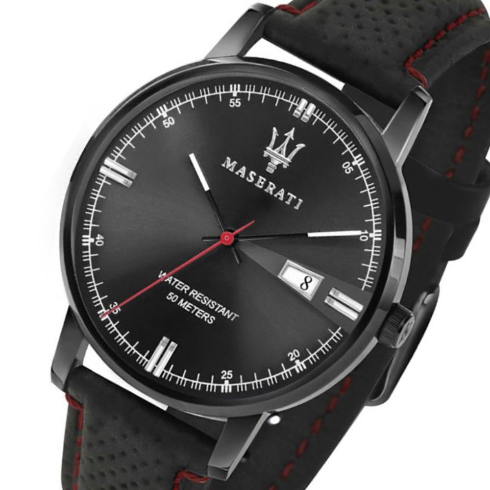 Maserati Eleganza Black Leather Men's Watch - R8851130001