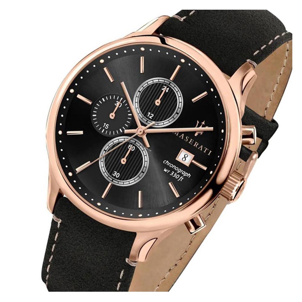 Maserati Gentleman Casual Black Leather Men's Watch - R8871636003