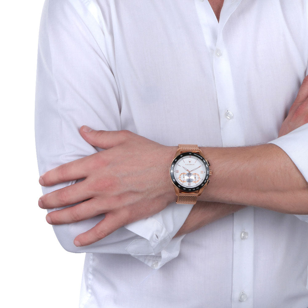 Maserati Traguardo Rose Gold Mesh Men's Watch - R8873612011