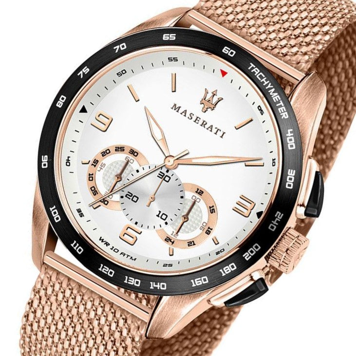 Maserati Traguardo Rose Gold Mesh Men's Watch - R8873612011