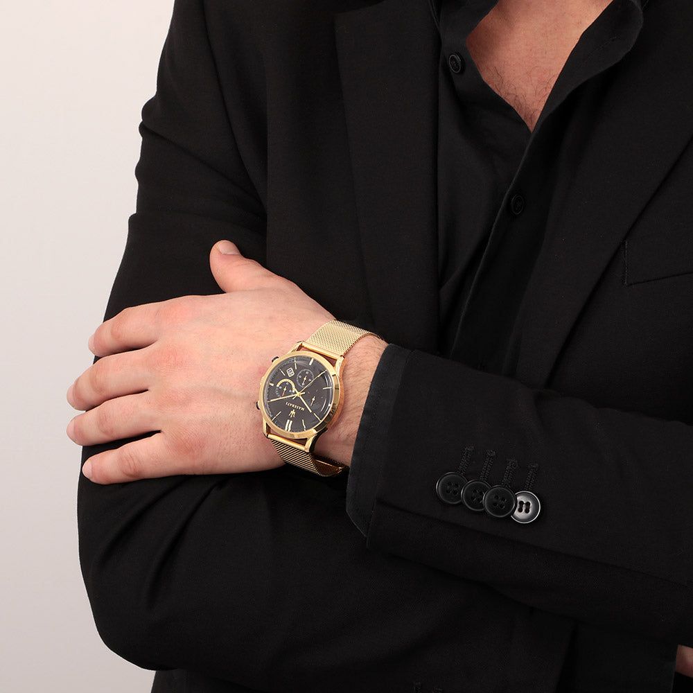 Maserati Ricordo 42mm Gold Mesh Men's Watch - R8873633003