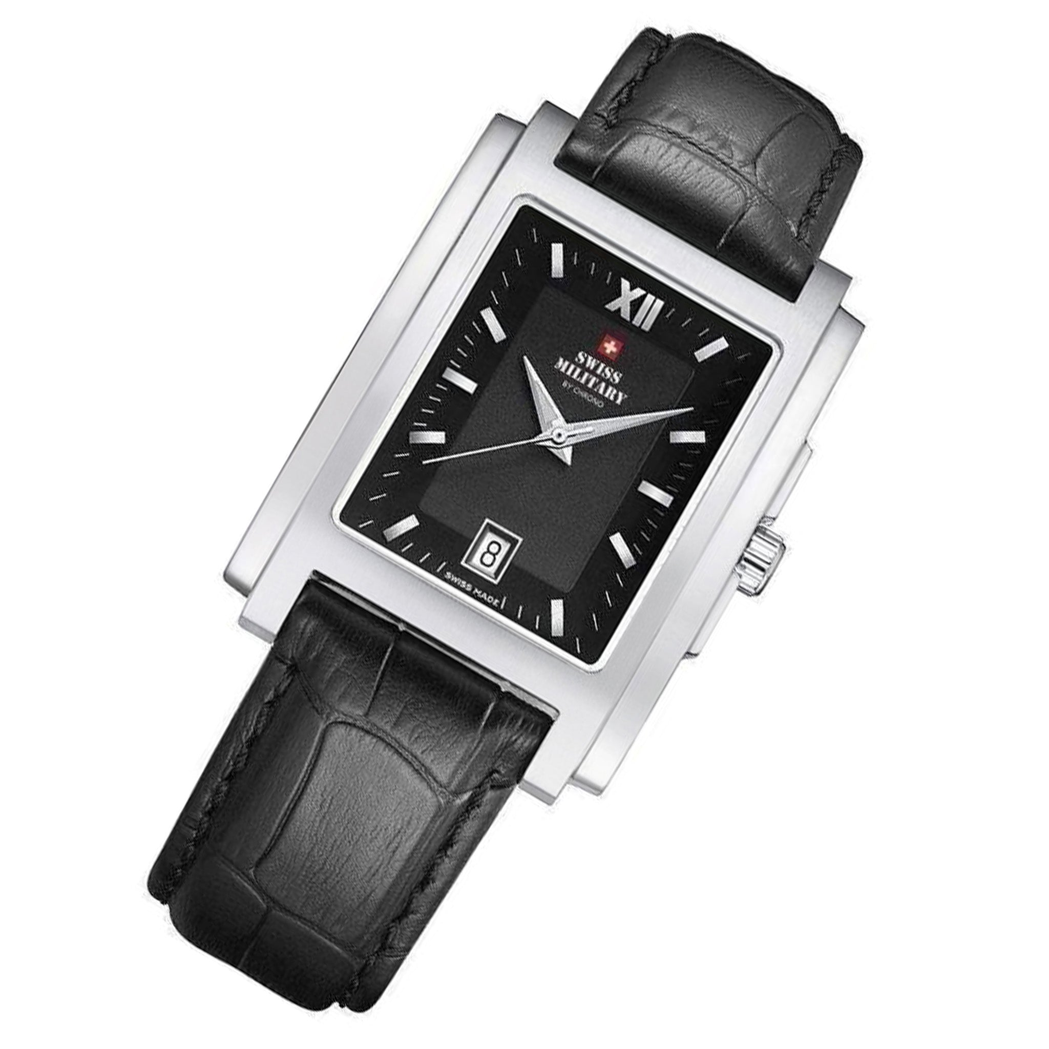 Swiss Military Black Leather Men's Watch - SM30053.05