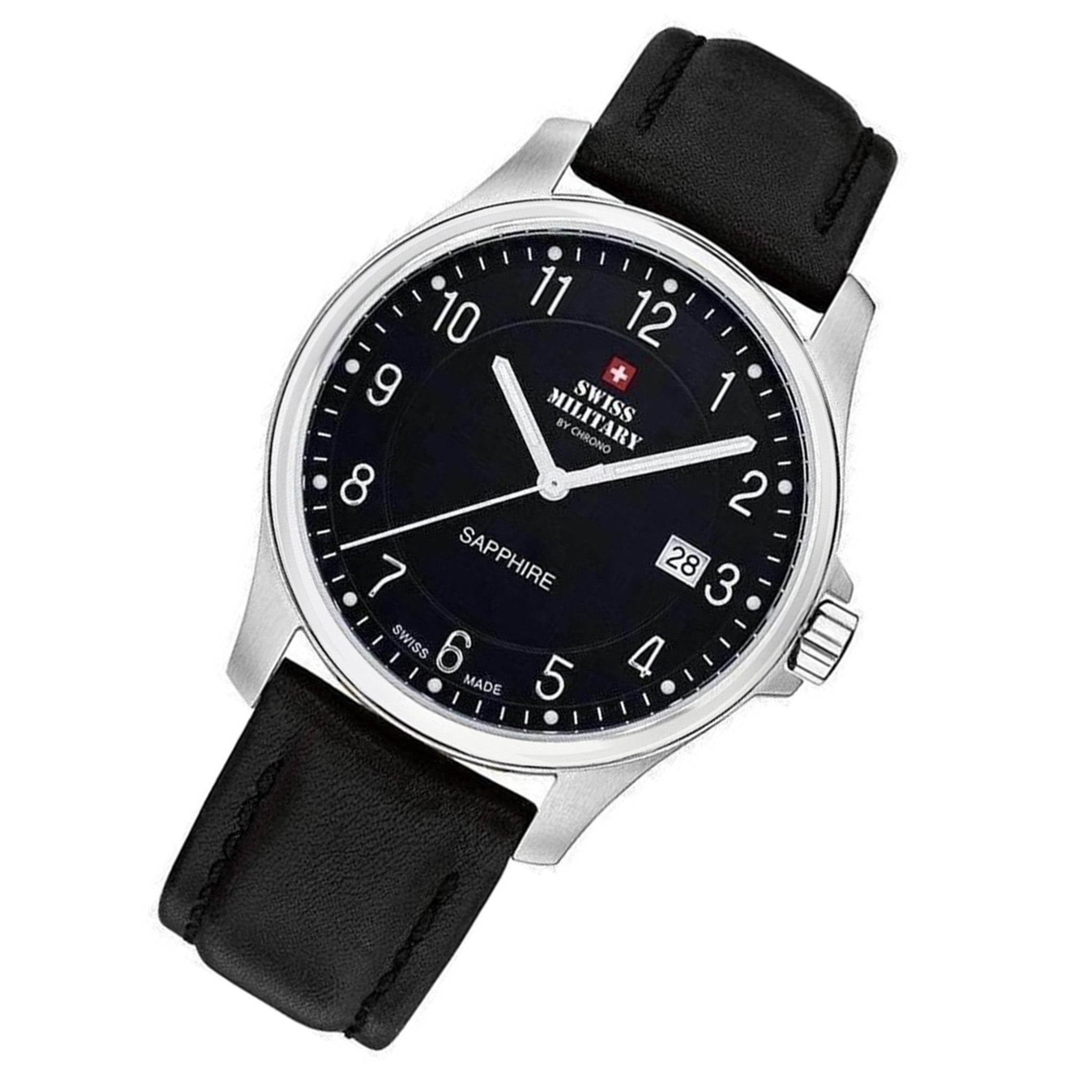 Swiss Military Black Leather Men's Watch - SM30137.06