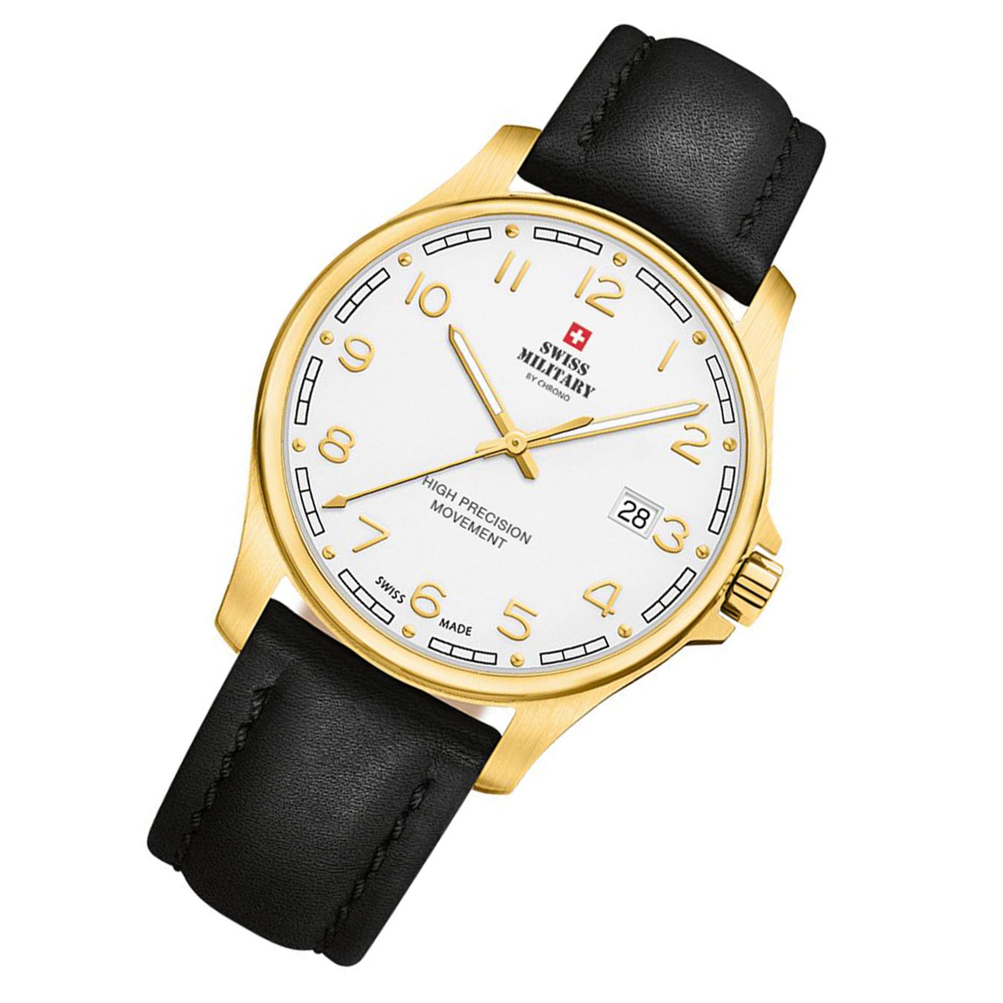 Swiss Military Black Leather Men's Watch - SM30200.29